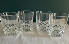 Set of 4 Vintage Cristal D'Arques Low Ball Lead Crystal Tumbler Glasses 8 Ounces