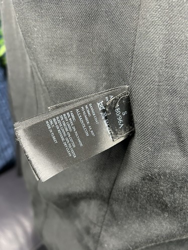 AllSaints Banner Overcoat Charcoal Coat Grey Mens Small 36 Black Italian Wool - Picture 11 of 11