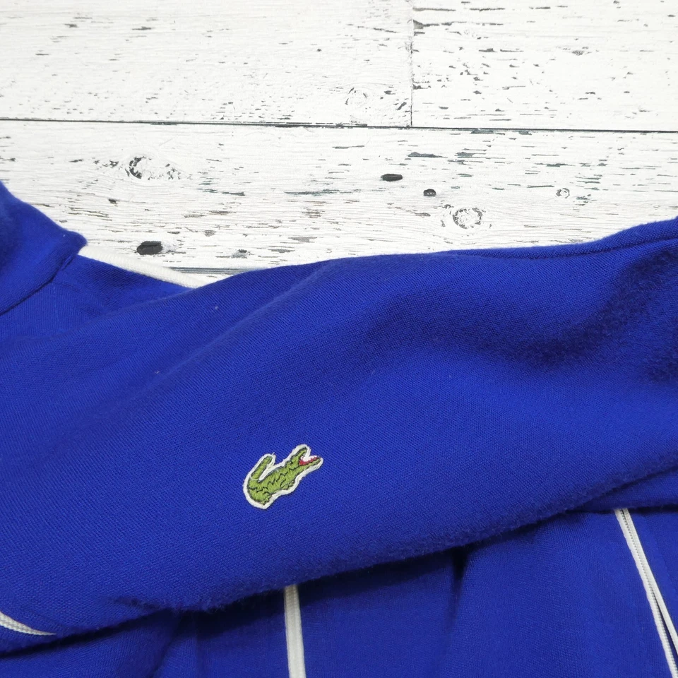 VINTAGE Izod Lacoste Tracksuit Masculino XL Azul Acrílico Zíper Completo Logotipo Bordado 80 - Imagem 4 de 4