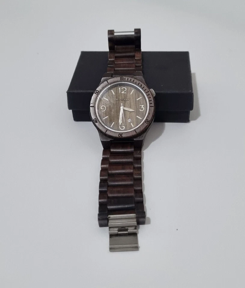 GENUINE WeWOOD Wooden Watch Casual Classic Dark Brown Round Dial Great Condition - image 2 of 3