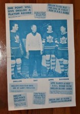 Vintage Toronto Maple Leafs 1940's Hockey HOF'er Gordie Drillon Night Poster !