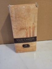 24 Pack Church Service Ceremony Candle Vigil Light w Paper Drip Wax Protectors
