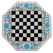 12" marble chess game Board Top pietra dura inlay marquetry inlay work 