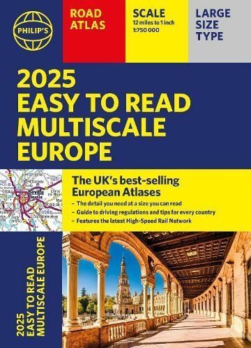 2025 Philip's Easy to Read Multiscale Road Atlas of Europe by Philip's Maps - Picture 1 of 1