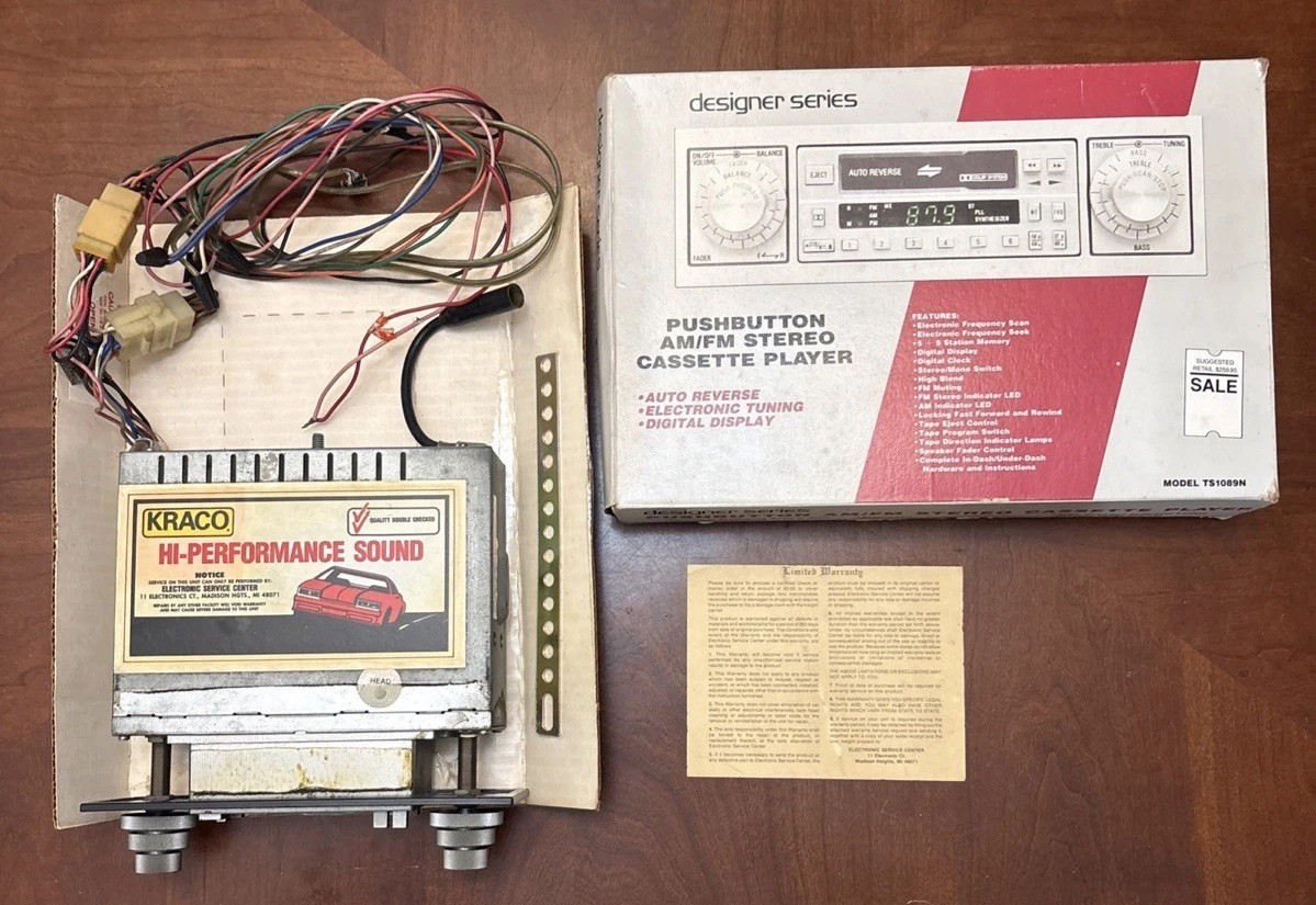 Vintage 1980s Kraco rare Designer Series Car Stereo Casette Player