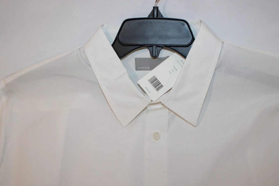 Vince Men's White Cotton Button Down Dress Shirt Size XL $195 Reverse Placket - Image 2 of 4