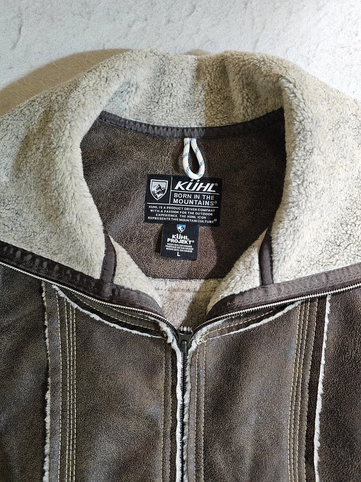 Chaleco para mujer Kuhl Dani Sherpa talla L marrón imitación cuero senderismo aire libre cremallera completa Foto 4 de 4
