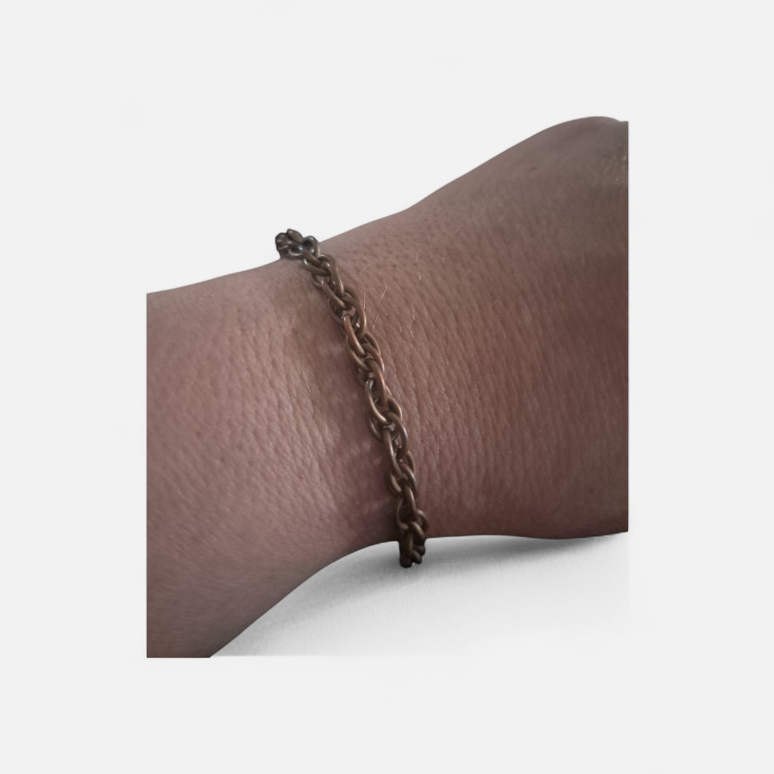 Solid Copper Chain Bracelet 7" - image 2