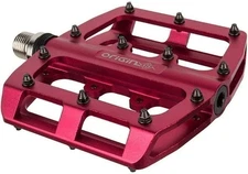 Origin8 Rascal 9/16" Platform Pedals - CNC Machined Alloy, Enhanced Grip, Red