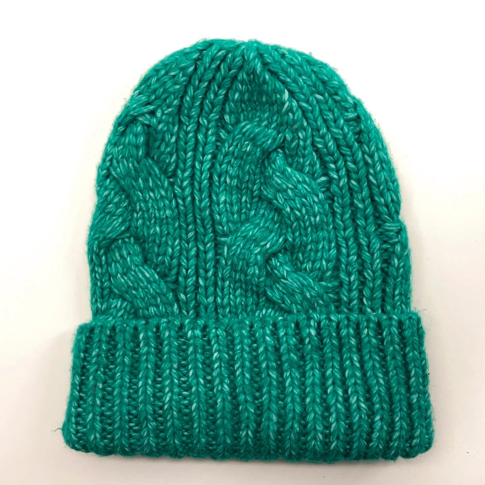 Old Navy Recycled Blend Bright Green Big Cable Pattern Winter Hat