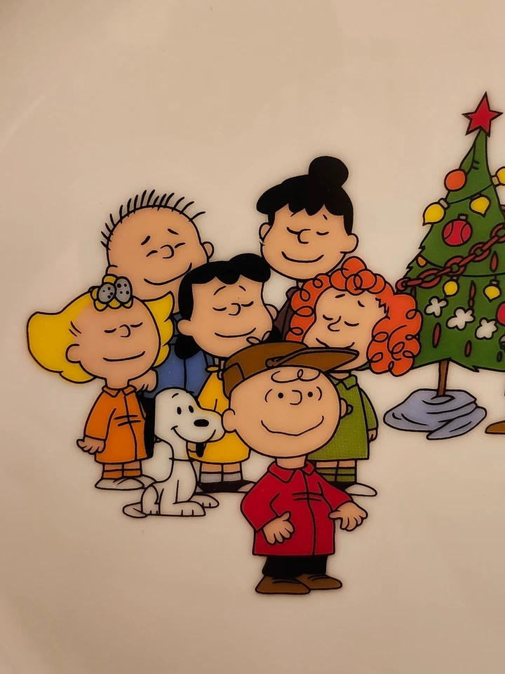JUEGO DE 4 PLATOS DE CENA DE NAVIDAD PEANUTS A CHARLIE MARRÓN SNOOPY AND GANG NUEVOS Foto 3 de 4