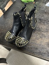 Brand New Cape Robin Black Studded Ankle Boots Size 6 Women's