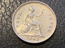 1842/1 Victorian Silver Groat Extremely Fine