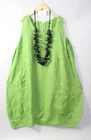 Moonshine linen dress balloon dress size 48 50 52 lagenlook size 4 green pockets