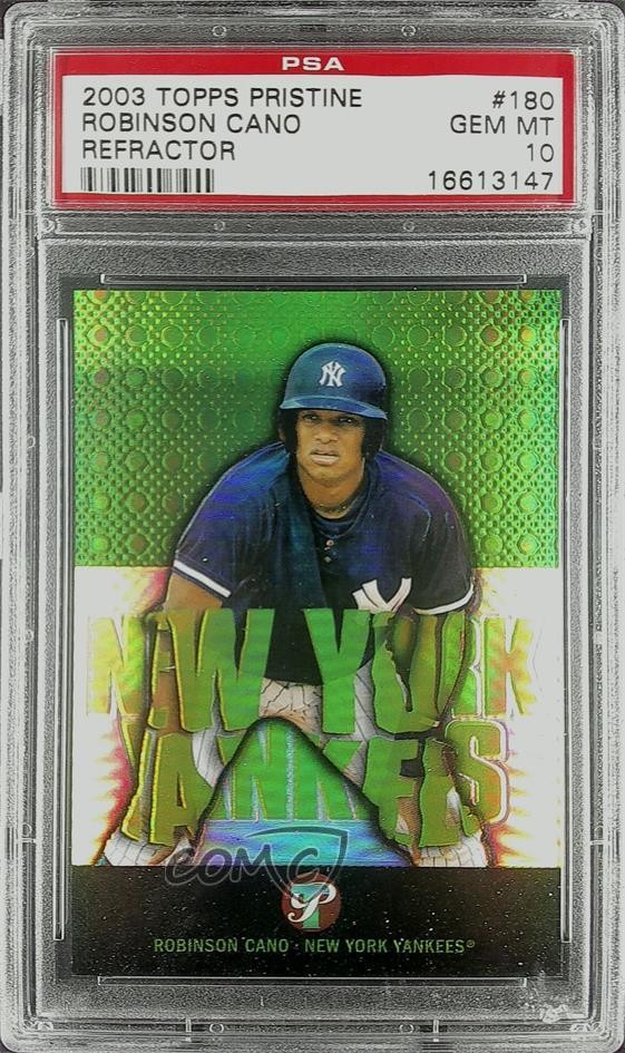 2003 Topps Pristine Uncirculated Refractor /499 Robinson Cano PSA 10 GEM MT 06bg