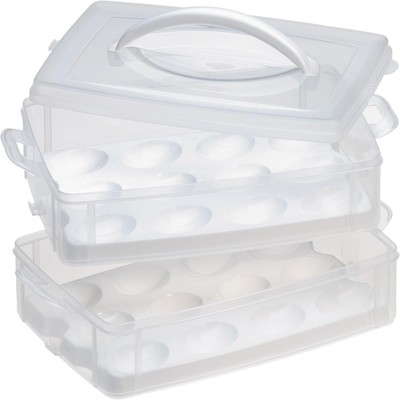 Snapware (2-Layer, 24 Eggs) Plastic Detachable Deviled Egg Carrier Storage... 