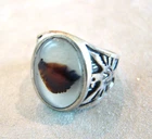 Vintage Wheeler Manufacturing Sterling Silver Montana AGATE Eagle Ring Size 9.75