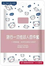 Portable Disposable Bed Sheet, Duvet Cover, Pillowcase Four Piece Set,Disposable