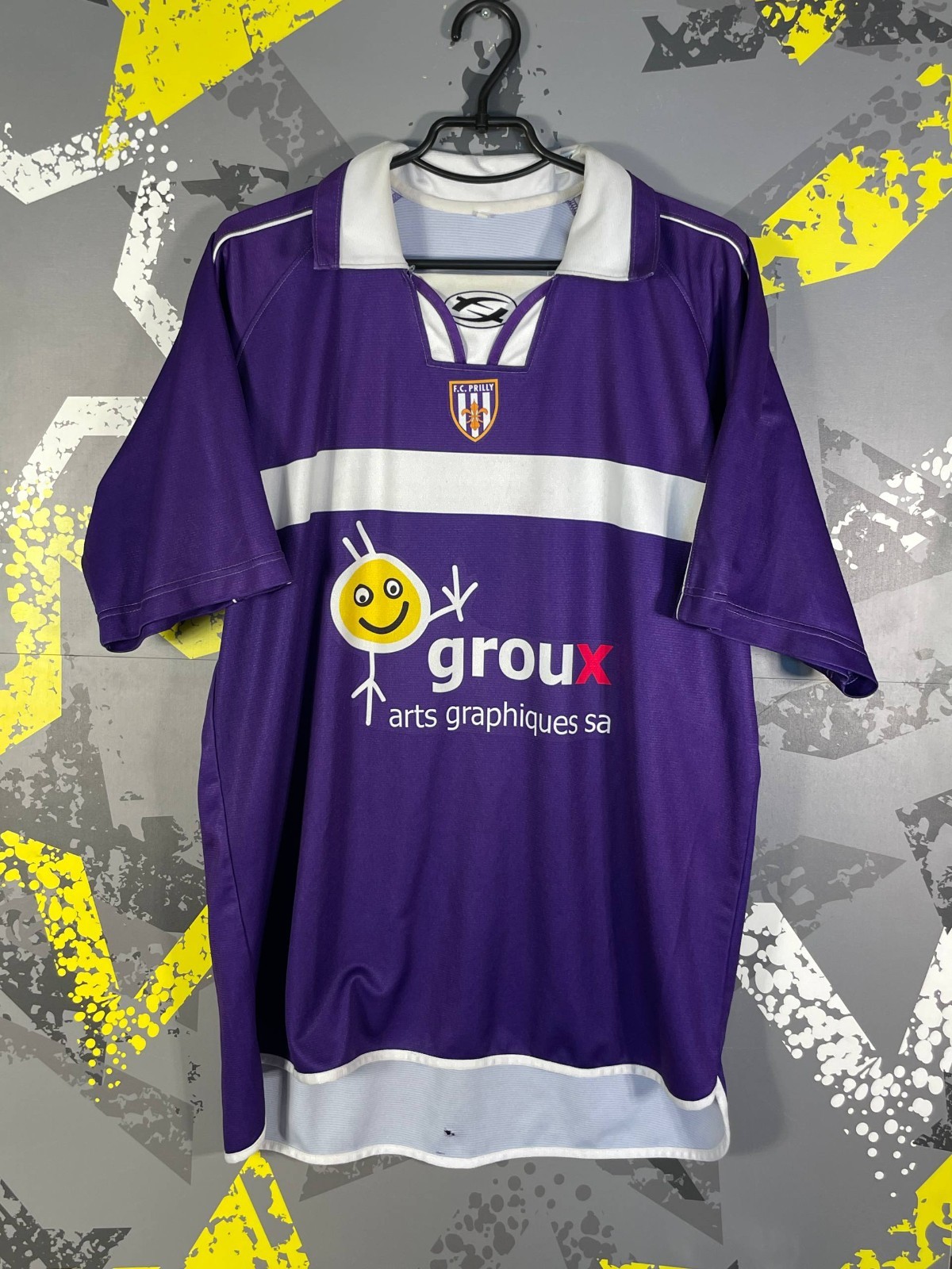F.C. Prilly Vintage Jersey Match Worn Fooball Shirt #2 90s 00s Men Size XL ig93