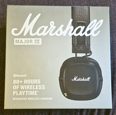 Marshall Major IV Bluetooth On-Ear Kopfhörer schwarz, kabelloses Laden, USB-C