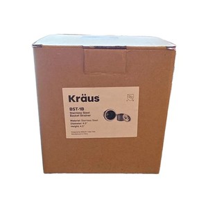 Kraus BST-1B Stainless Steel Round Basket Strainer 4.5" Height for Kitchen Sink