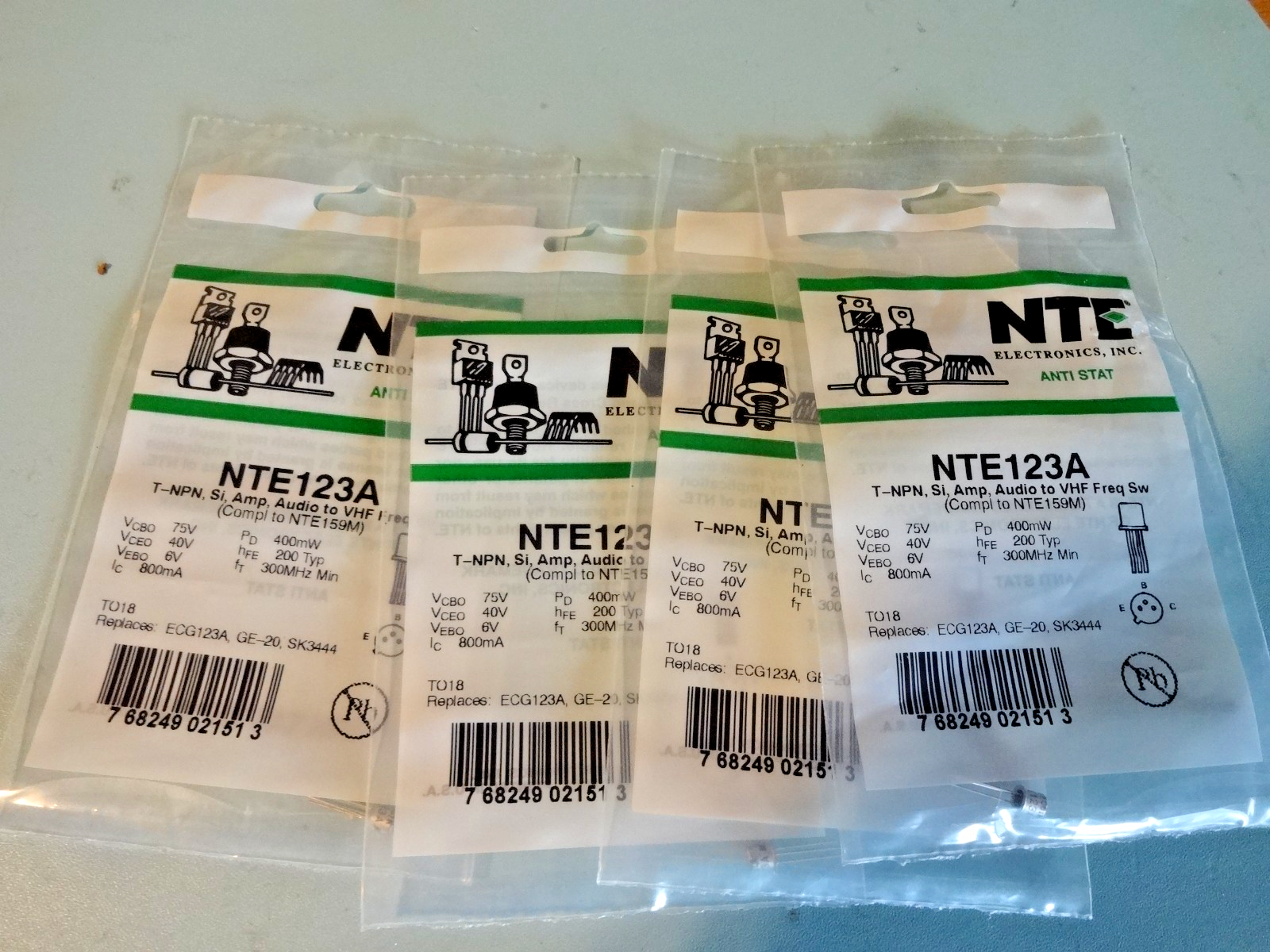 NTE NTE123A Silicon Complementary Transistor General Purpose 4PK | eBay