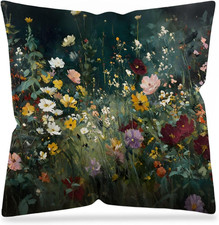 Vintage Spring Floral Pillow Cover 18X18 Double-Sided, Cottagecore Room Home Dec