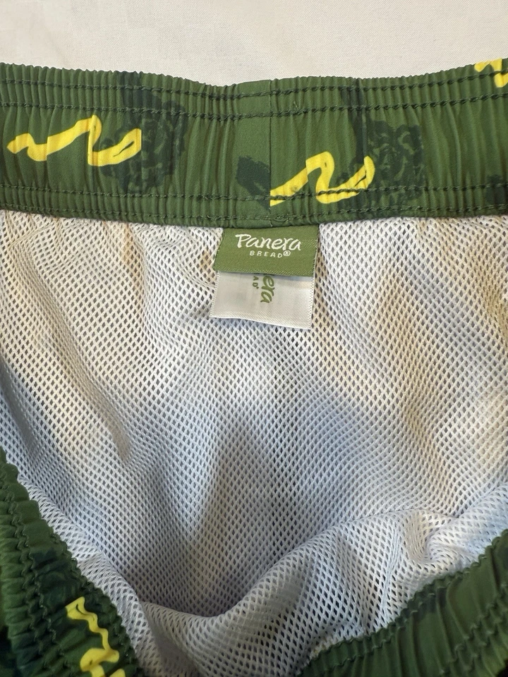 PANERA BREAD MERCH Shorts Swim Trunks Green Broccoli Cheddar Soup Size M Medium - Image 2 of 4