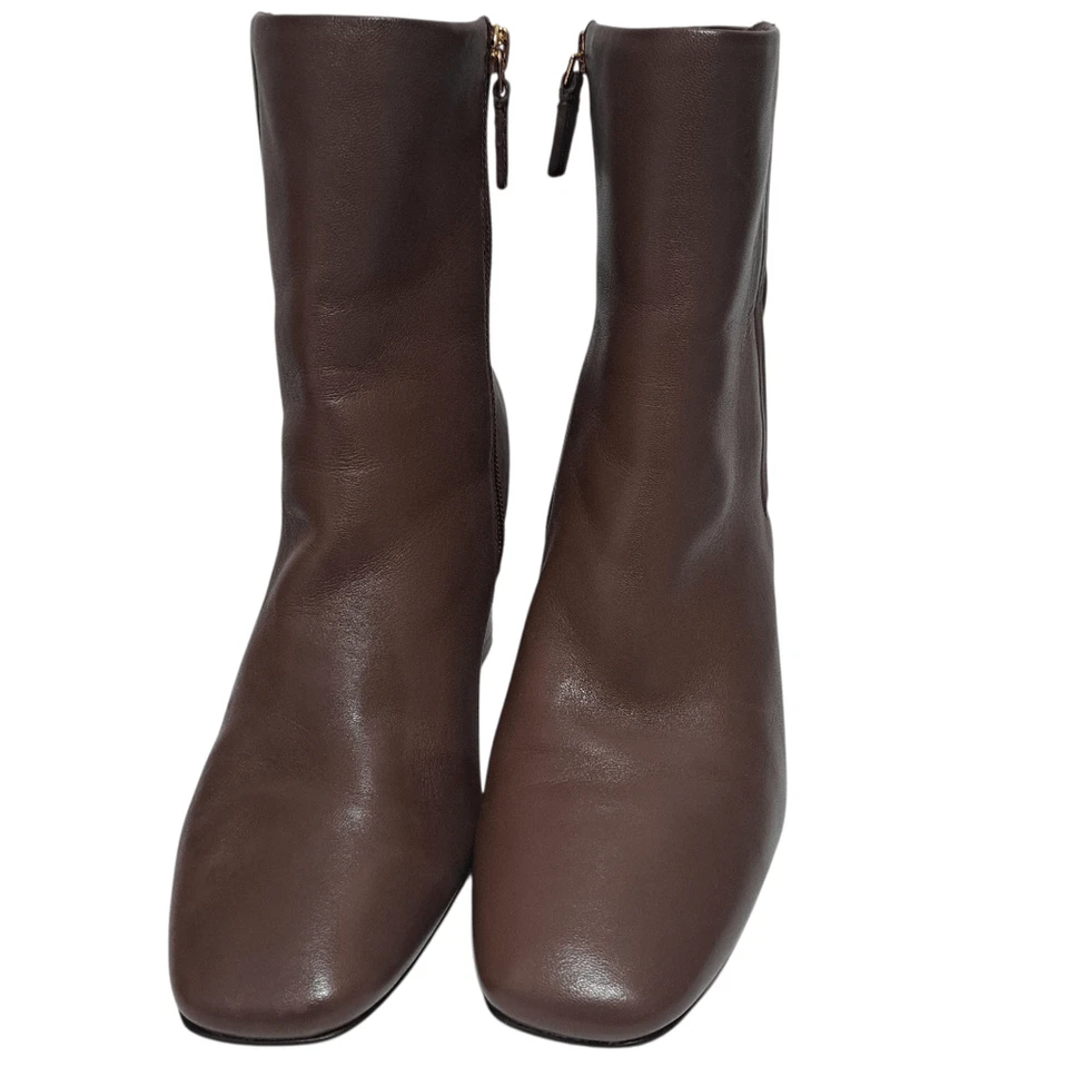 Cole Haan Grand 360 Cristy Square Boho Chunky Heel Bootie Sz 10 Chestnut Leather - Image 4 of 4