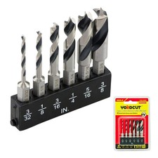 Brad Point Drill Bit Set for Woodworking, Stubby Short Length Drill Bit Set f...