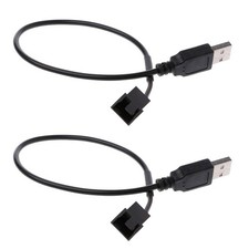2 Pack Usb To 3pin / 4pin Pwm 5v Sleeved Fan Power Adapter Cable Usb To 3 Pin /
