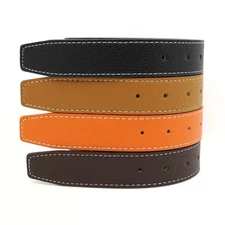 Luxury 38mm Genuine Leather Men’s Reversible Belt Strap for H Buckle