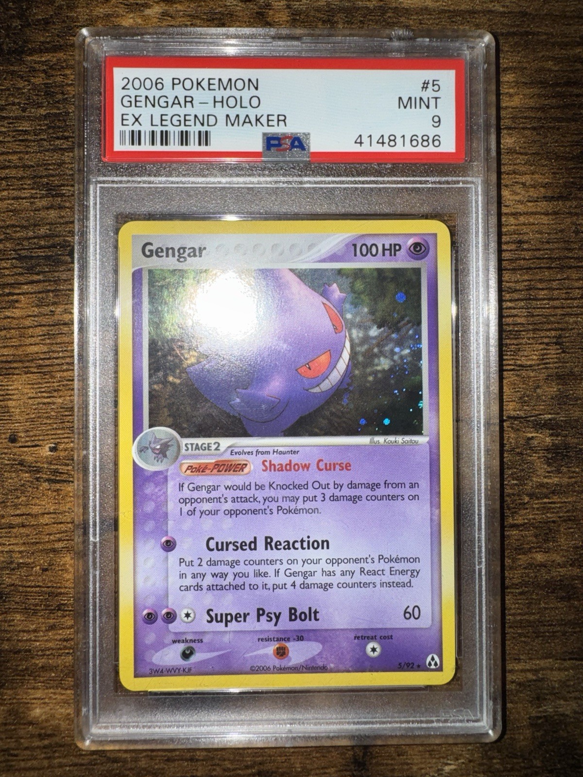 Pokemon Gengar EX Legend Maker Holo Rare 5/92 PSA 9 Mint
