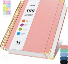 Spiral Notebook 8.5" X 11", 300 Numbered Pages Notebooks College Ruled with Cont