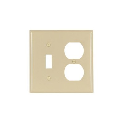 Eaton Wiring Devices 2138V-BOX - Wallplate 2G Toggle/Duplex Thrmst Std IV - 1EA