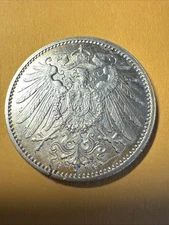 1914 G Germany 1 Mark Wilhelm II 90% Silver Coin