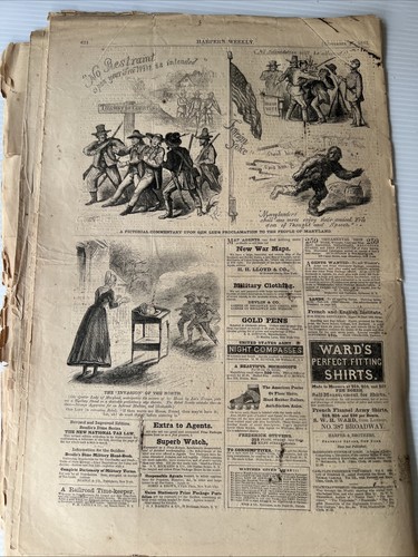 Harper's Weekly Civil War Era September 1862 The First Virginia Rebel Cavalry - Picture 10 of 10
