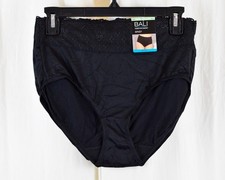 3 PACK Bali Women's Passion for Comfort Hi-cut Panty Black Size XL