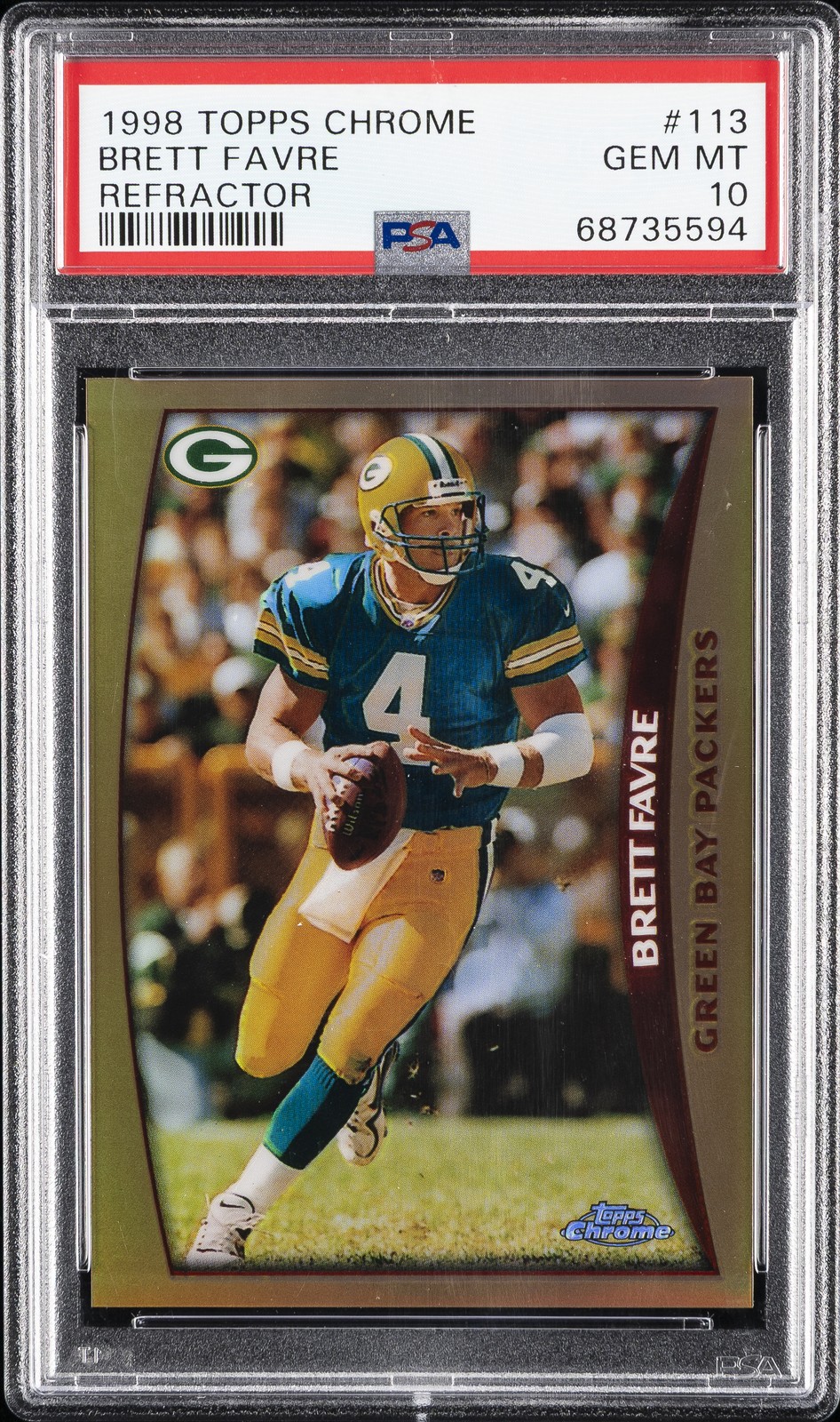1998 TOPPS CHROME REFRACTOR #113 BRETT FAVRE PSA 10