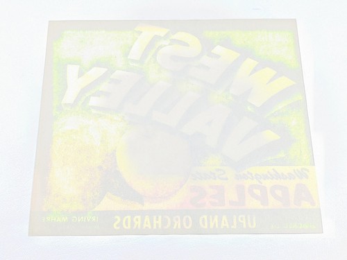 WEST VALLEY Brand, Yakima Washington *AN ORIGINAL APPLE CRATE LABEL* - Picture 3 of 4