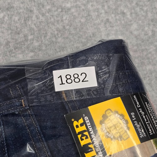 Rustler Jeans Mens 34x32 Heavyweight Denim Dark Wash Regular Straight Leg Work - Picture 10 of 10