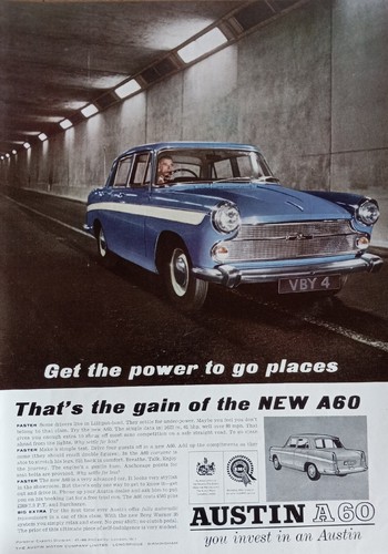Vintage 1960's Austin A60. An original advertisment. - Bild 2 von 2