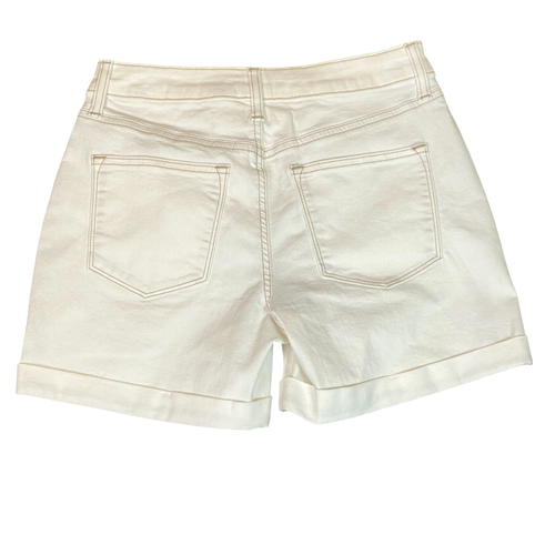 Sonoma Cuffed Shorts Cotton Stretch Sz 2 28x5" White Mid Rise #111H - 第 2/4 張圖片