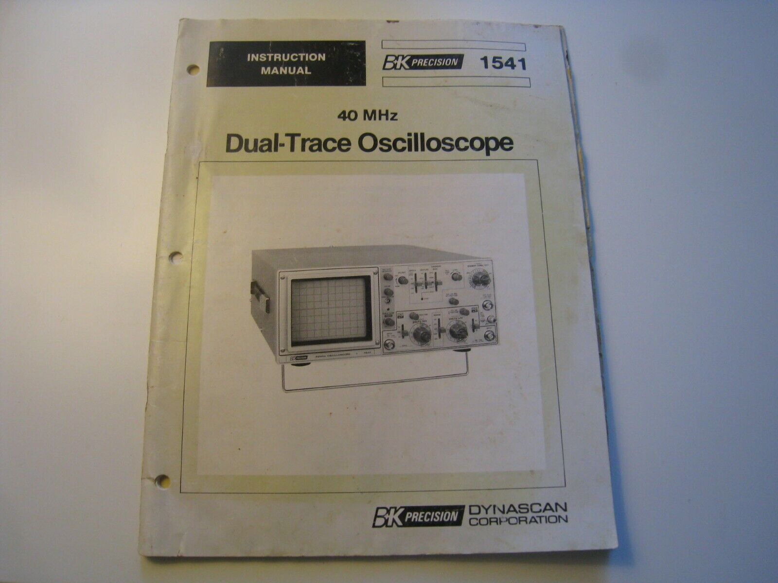 BK Precision Dynascan 1541 40 MHz Dual-Trace oscilloscope manual 1986 free ship