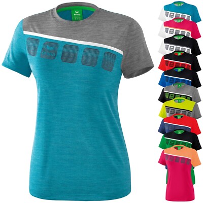 erima 5-C T-Shirt Damen Sportshirt Frauen Trainingsshirt Fußball Volleyball
