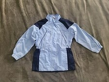 Girls sz Small 8 Cherokee Light Blue w/Dark Accent Wind Breaker Zip Up Jacket