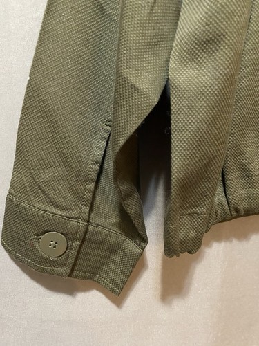 NWT Max Studio Women Collared Long Sleeve Button Cotton Piqué Jacket SZ L Green - Picture 12 of 16