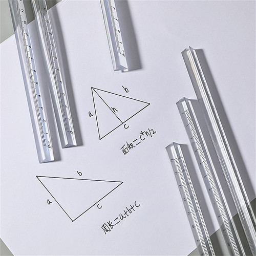Tools Transparent Straight Ruler Students Stationery Triangular Rulers - Picture 5 of 14