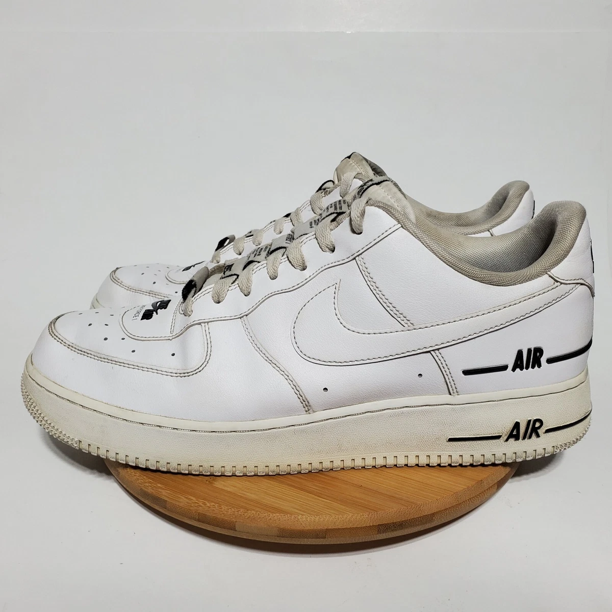 Nike Air Force 1 07 LV8 3 Double Air White Black Men Size 10 (CJ1379-100)