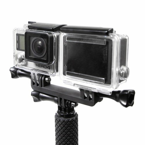 Dual Mount Bracket Bridge Adapter Holder For GoPro Hero Action Camera SLR - Picture 3 of 5